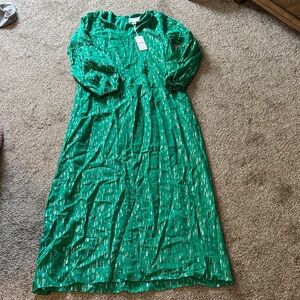 Lilly Pulitzer Emerald Dress with Metallic Highlights
